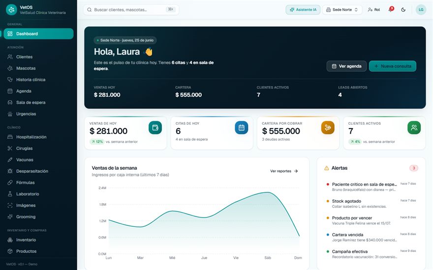 VetOS — sistema de gestión veterinaria
